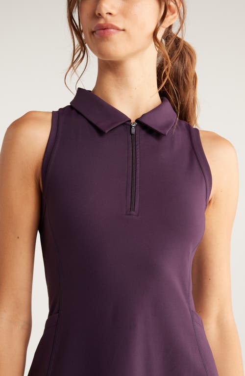 Shop Zella Sport Sleeveless Polo Dress In Purple Nebula