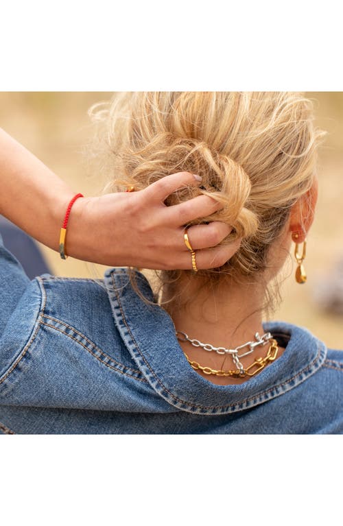 Shop Monica Vinader Linear Bar Friendship Bracelet In Gold/coral