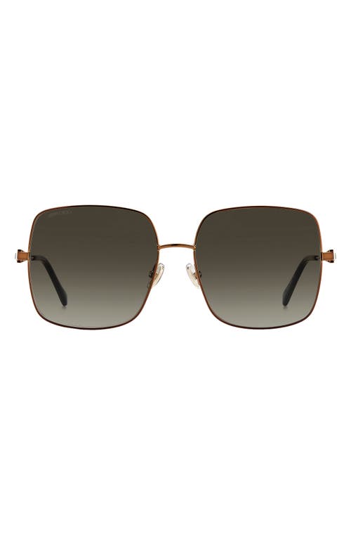 Jimmy Choo Lilis 58mm Square Sunglasses In Bronze/brown Gradient