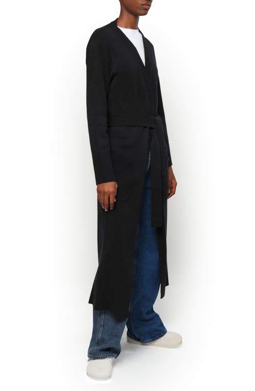 Shop Apparis Alessi Longline Belted Cardigan In Noir