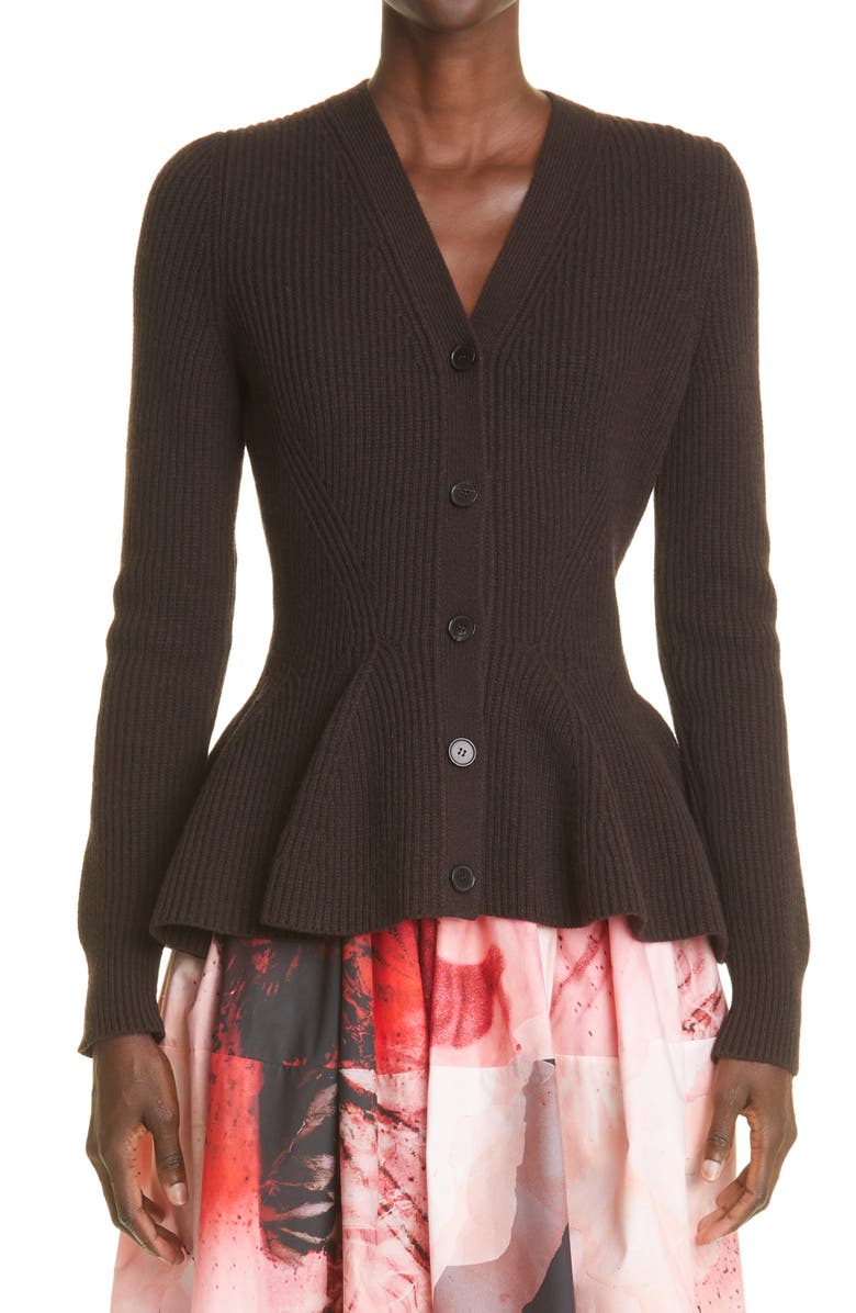 Alexander Mcqueen Rib Wool Cashmere Peplum Cardigan Nordstrom Alexander Mcqueen Rib Wool Cashmere Peplum Cardigan Nordstrom