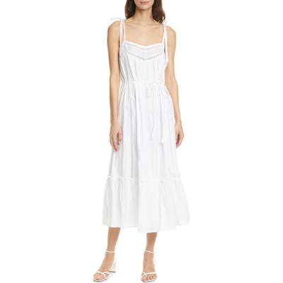 La Vie Rebecca Taylor Kelsey Clip Dot Cotton Sundress, White