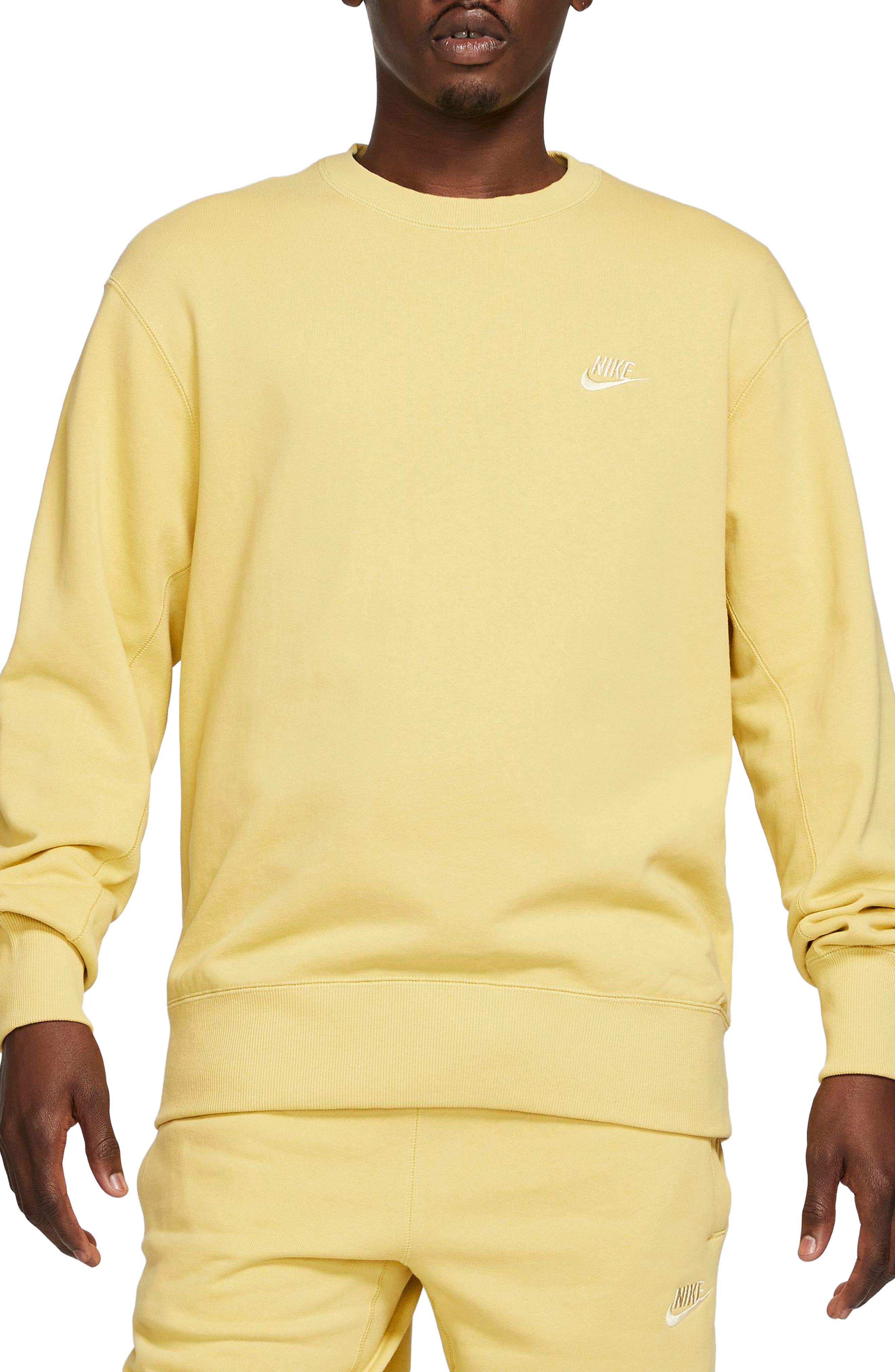 nike yellow crew neck sweatshirt