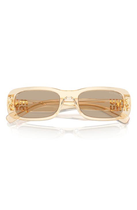 Miu Miu 49mm Cat Eye Sunglasses Brown Gold, $530, Nordstrom