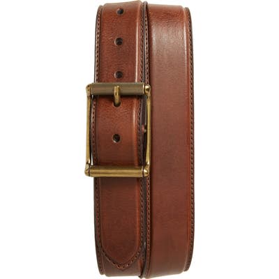 Frye Pressed Edge Leather Belt, Cognac
