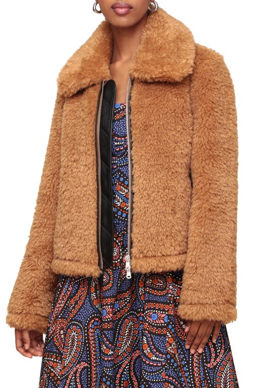 AVEC LES FILLES AVEC LES FILLES FAUX FUR ZIP-UP JACKET 