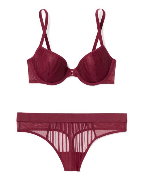 Shop Naia Holly Unlined Demi Bra In Dark Red