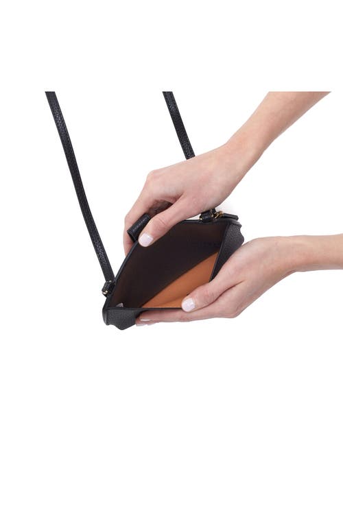 Hobo Vida Leather Phone Crossbody Bag In Black Biscuit
