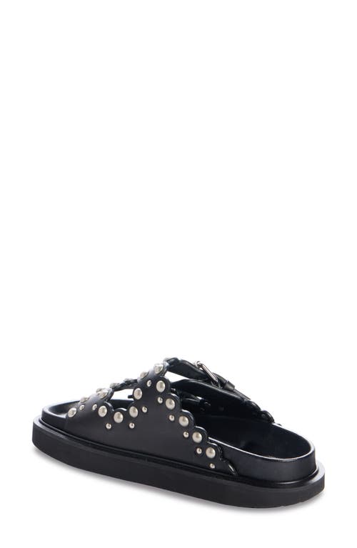 Shop Isabel Marant Lennya Studded Slide Sandal In Black/silver