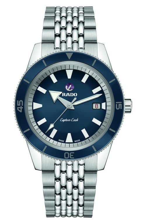 RADO Captain Cook Automatic Bracelet Watch, 42mm in Blue at Nordstrom