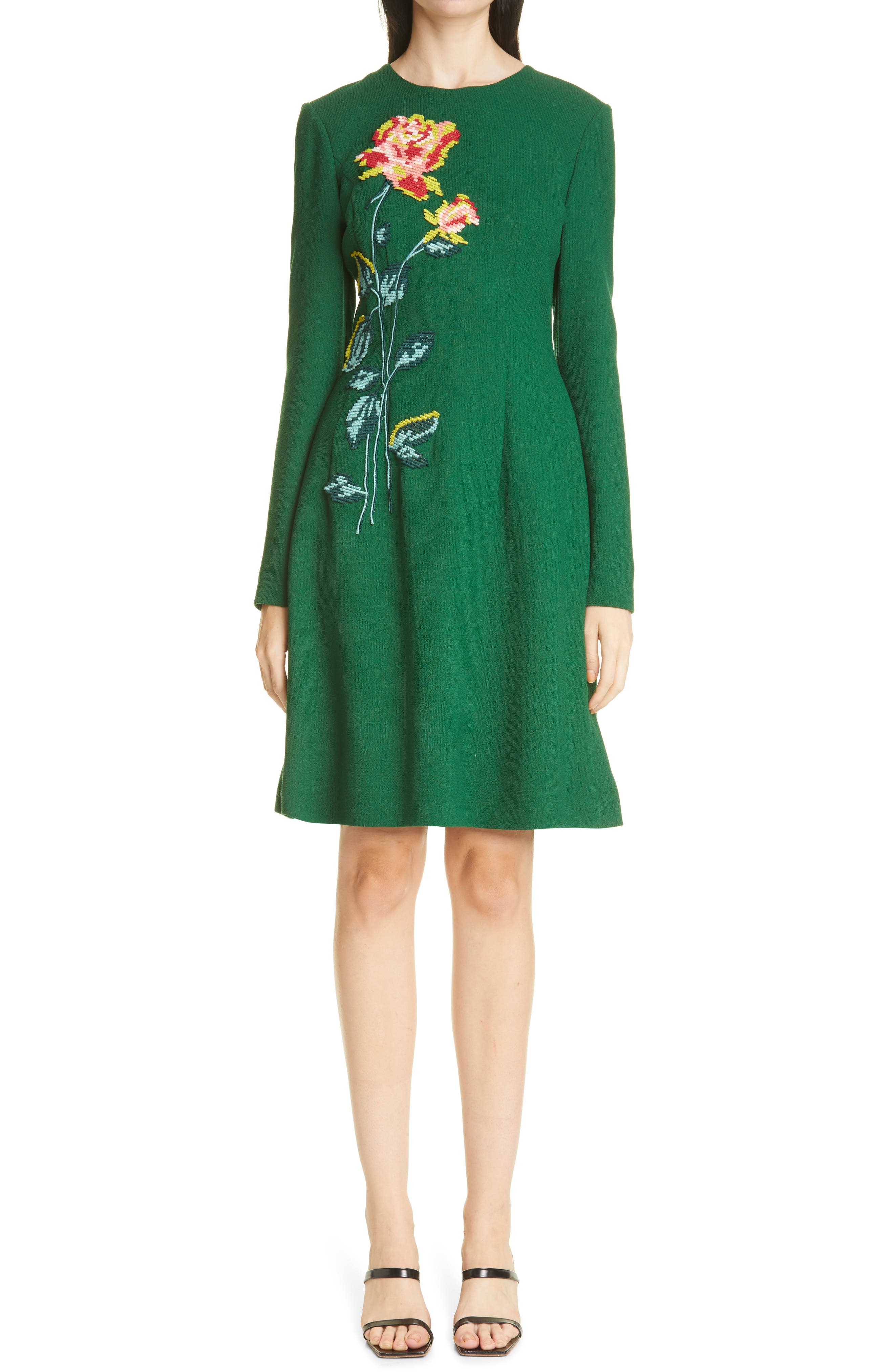 wool embroidery dresses