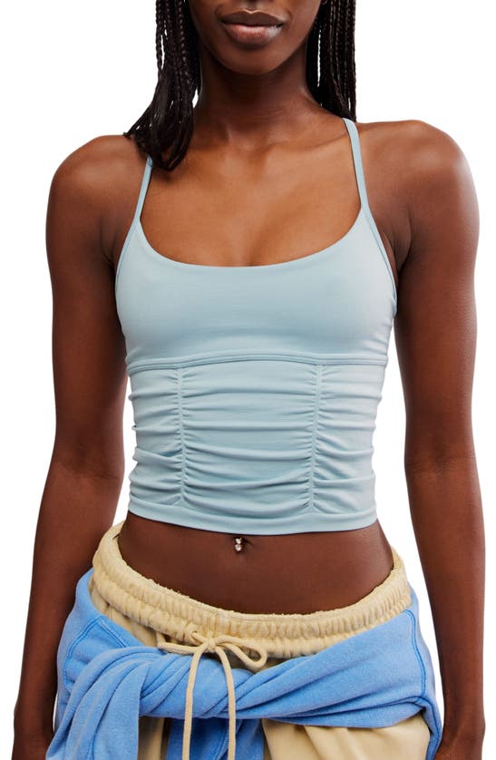 Shop Fp Movement Shirred Crossback Camisole In Eucalyptus