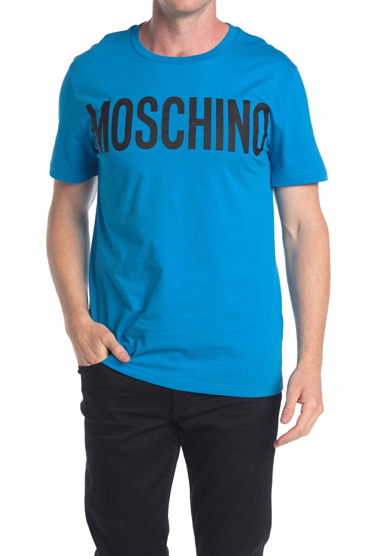blue moschino shirt