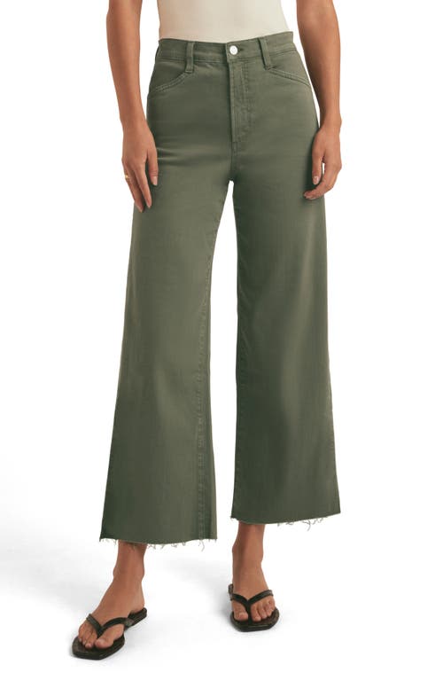 Favorite Daughter The Mischa Raw Hem Superhigh Waist Wide Leg Jeans In Palm Leaves