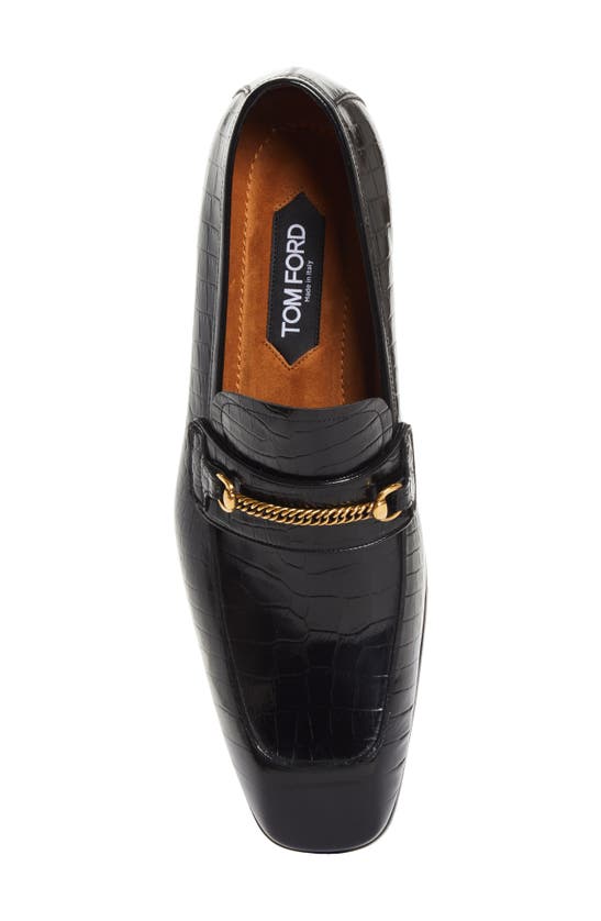Shop Tom Ford Bailey Chain Detail Loafer In Black