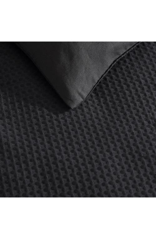 Vera Wang Waffle Piqué Duvet & Shams Set In Black