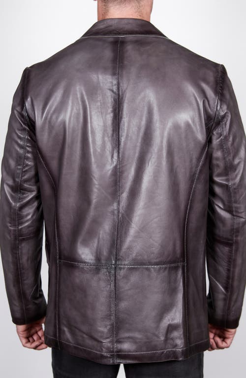 Missani Le Collezioni Men's Distressed Leather Blazer In Charcoal
