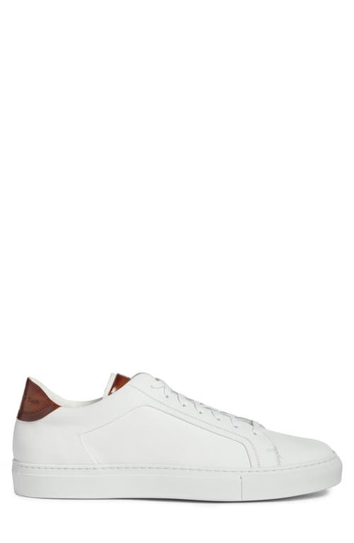 To Boot New York Knox Mens Leather Round Toe Casual And Fashion Sneakers In White/tan Leather