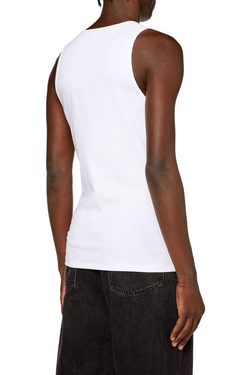Diesel Tank Top With Mini D Logo Patch In White