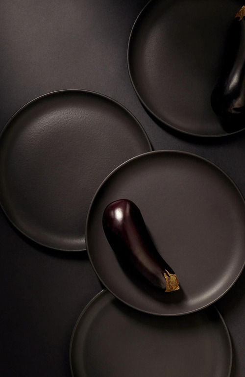 Gharyan Stoneware Tunisian Dinner Plates Set Of 4 In Black