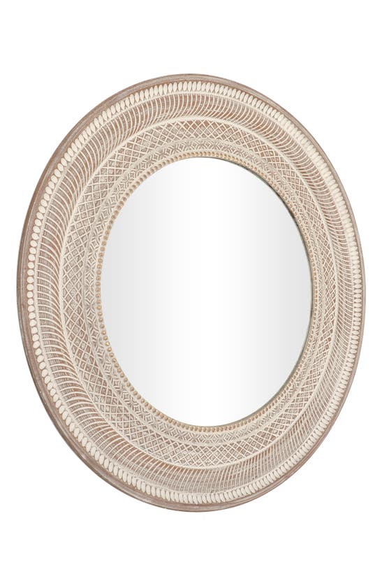 Shop Sonoma Sage Home Textured Circle Wall Mirror In Brown