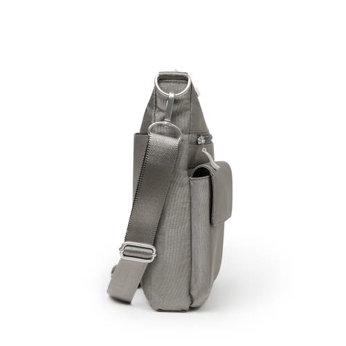Baggallini Modern Everywhere Slim Crossbody Bag With Rfid Wristlet In Sterling Shimmer