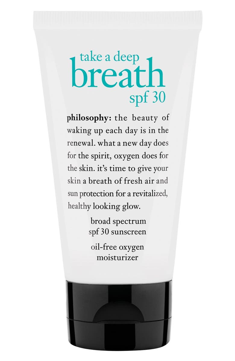 PHILOSOPHY 'take a deep breath' oil-free oxygen moisturizer broad spectrum spf 30, Main, color, No Color