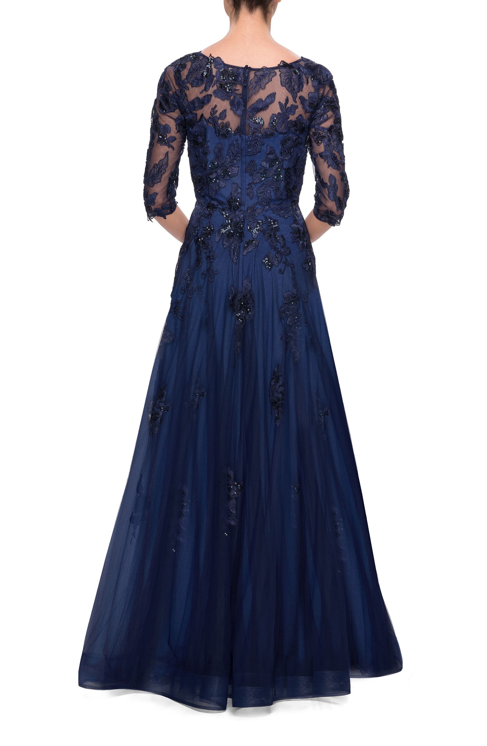 La Femme Embellished Lace A-Line Gown | Nordstrom