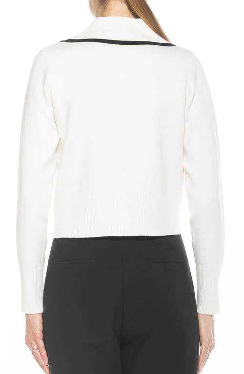 Alexia Admor Mari Tipped Sweater Jacket In Ivory