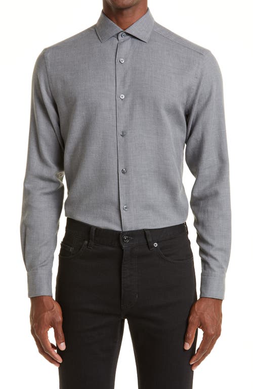 ZEGNA Cashco Cotton & Cashmere Button-Up Shirt at Nordstrom