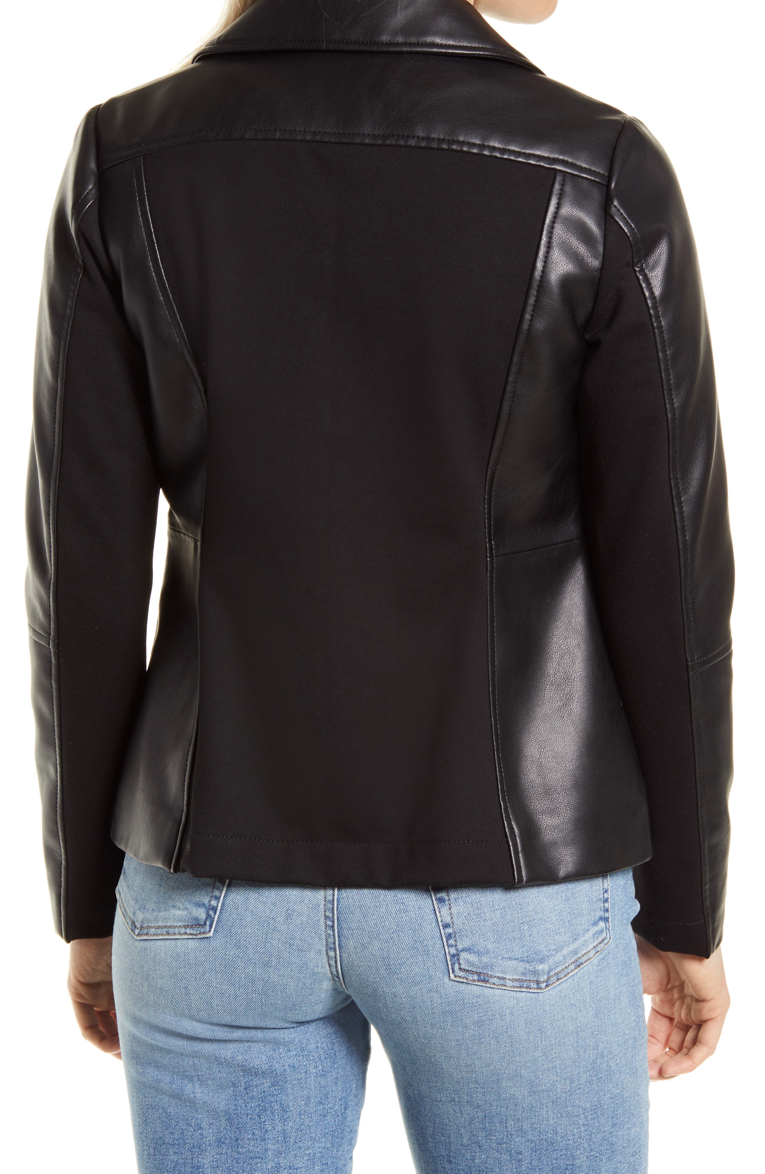 asymmetrical faux leather jacket