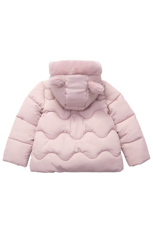 Rokka&rolla Toddler Soft Fleece Lined Puffer Jacket In Pearl Pink