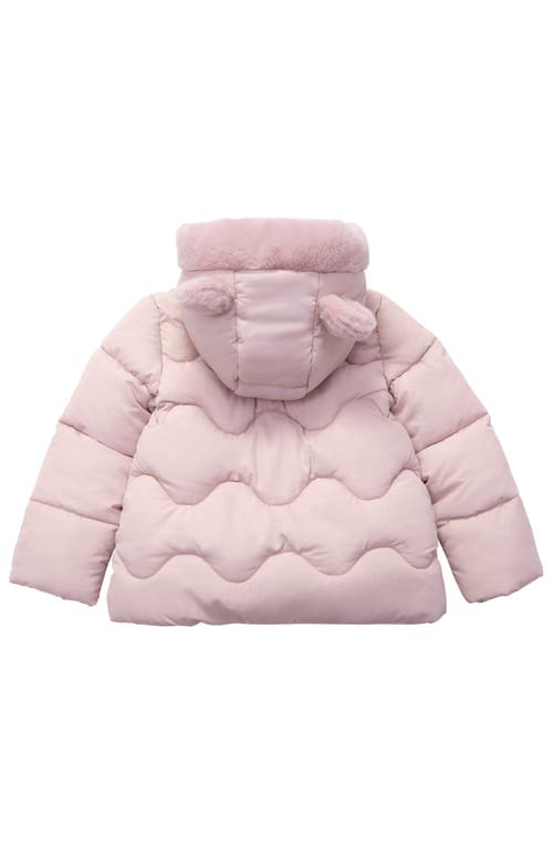 Shop Rokka&rolla Baby Soft Fleece Lined  Puffer Jacket In Pearl Pink