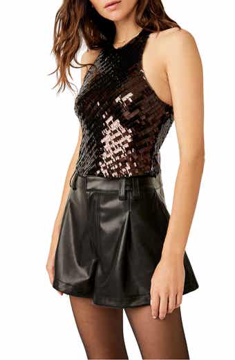 NEW Free People Movement Polish Up Bodysuit in Sparkle Black XS