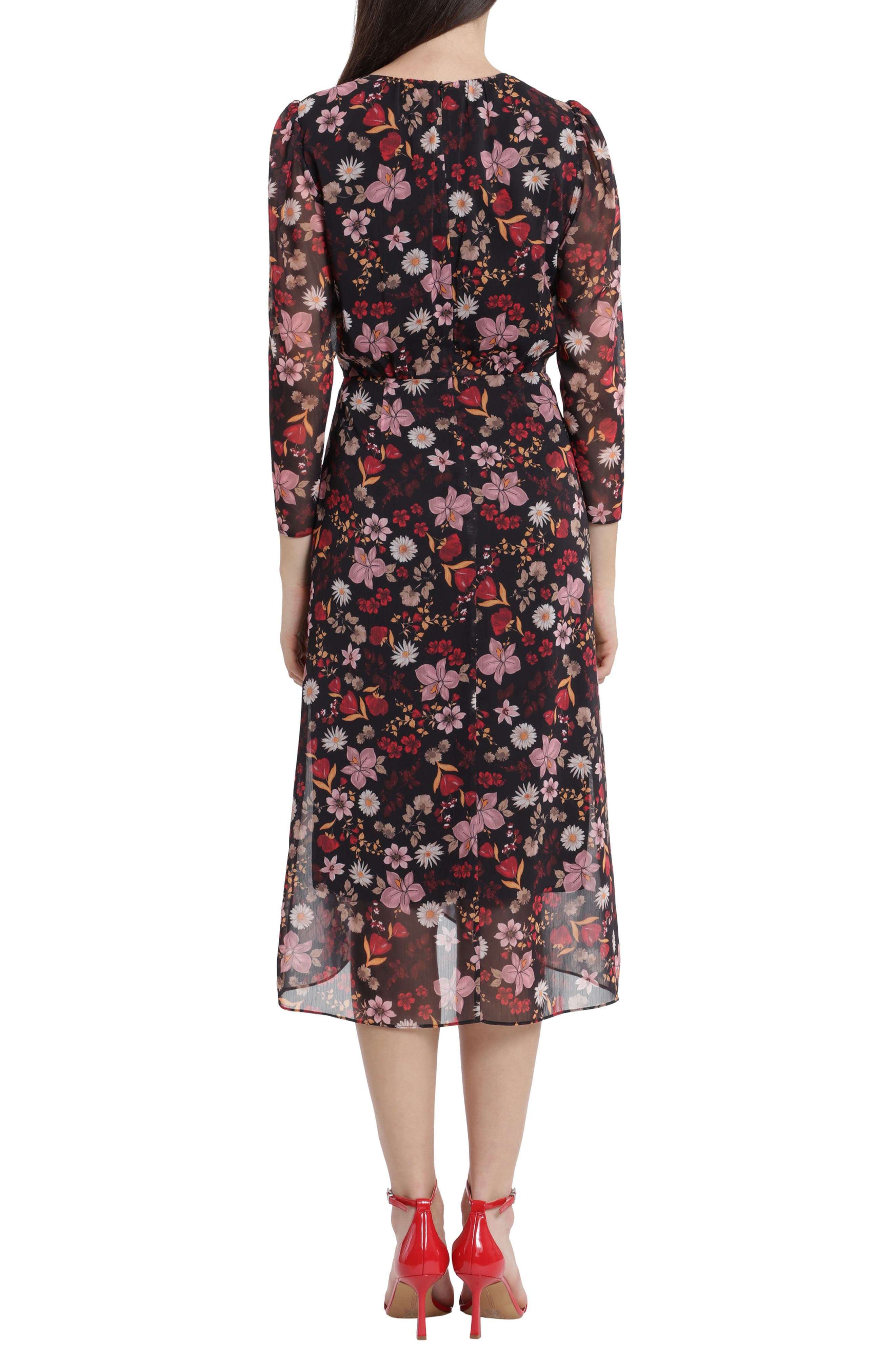 maggy london floral midi dress