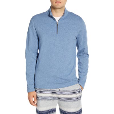 Faherty Suffolk Regular Fit Quarter Zip Pullover, Blue