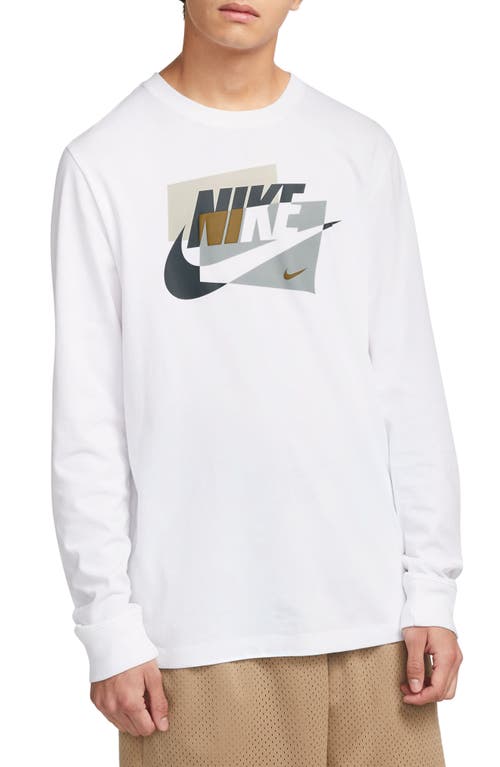 Nike Puff Print Long Sleeve Graphic T-Shirt White at Nordstrom,