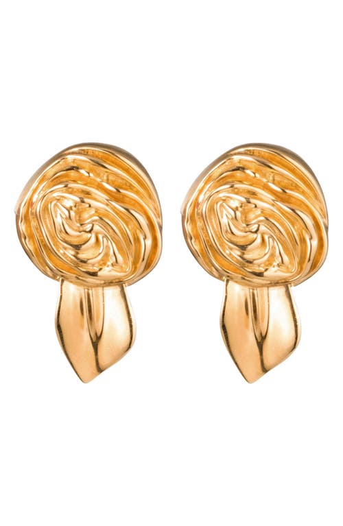 Rosette Stud Earrings in Gold