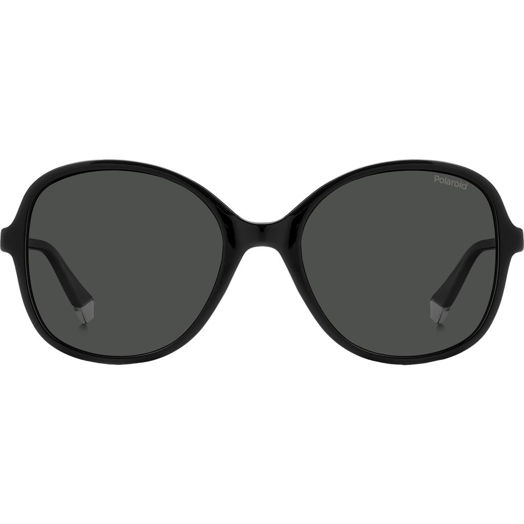 Polaroid 54mm Polarized Round Sunglasses In Black