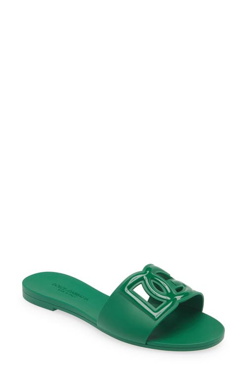 DOLCE & GABBANA DOLCE&GABBANA BIANCA INTERLOCK SLIDE SANDAL 