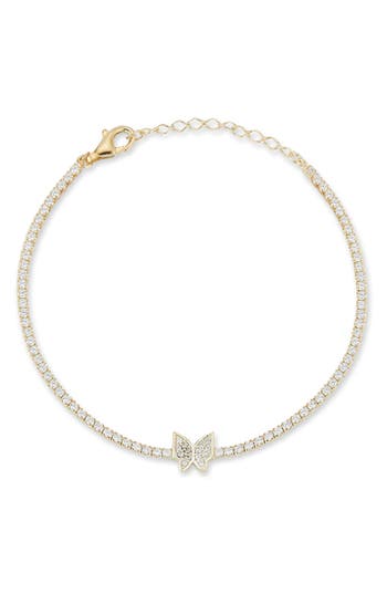 Glaze Jewelry Cz Butterfly Tennis Bracelet In Gold