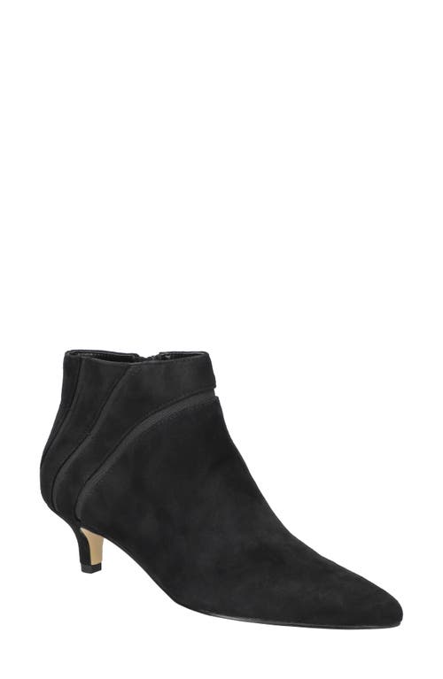 Shop Bella Vita Faraday Kitten Heel Bootie In Black Kidsuede Leather