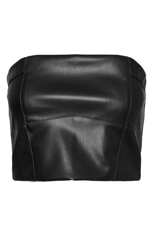 Noisy may Pallie Faux Leather Bandeau Top in Black