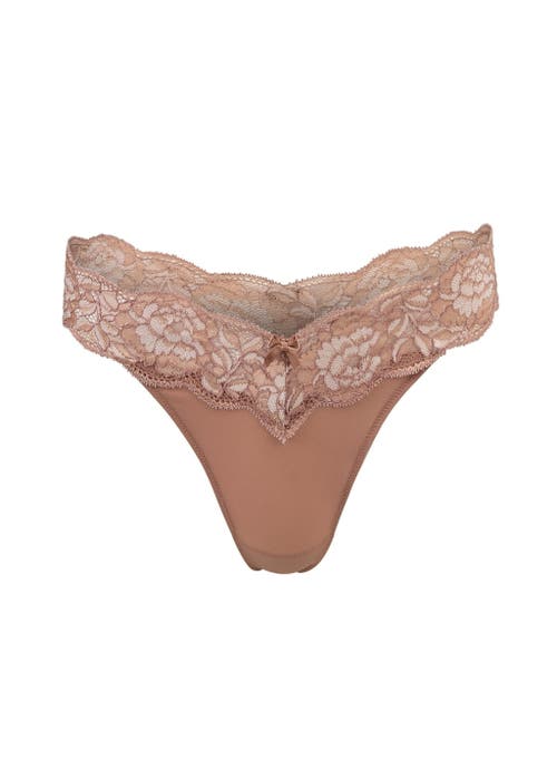 Adore Me Paxton Thong Panties In Medium Beige