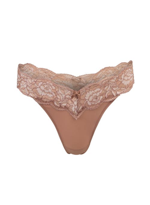 Shop Adore Me Paxton Thong Panties In Medium Beige