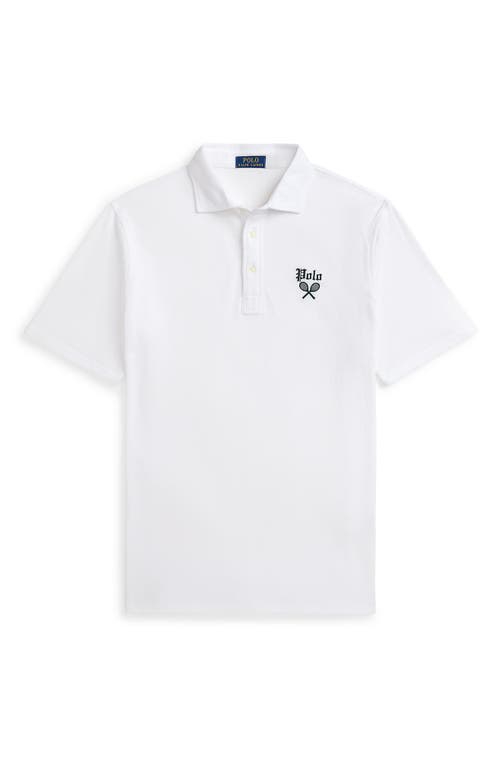 Shop Polo Ralph Lauren Tennis Rackets Embroidered Piqué Polo In White