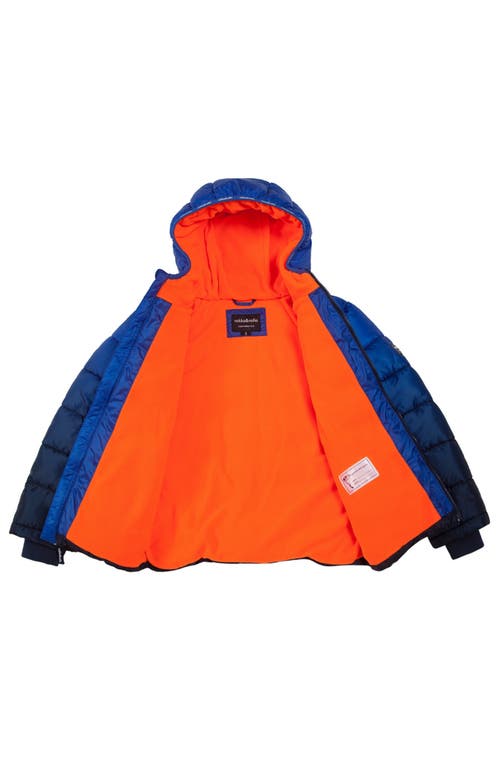 Rokka&rolla Kids' Heavyweight Fleece Lined Puffer Jacket In Blue Gradient