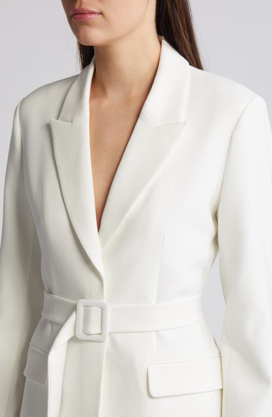 Shop French Connection Whisper Belted Blazer In Summer White