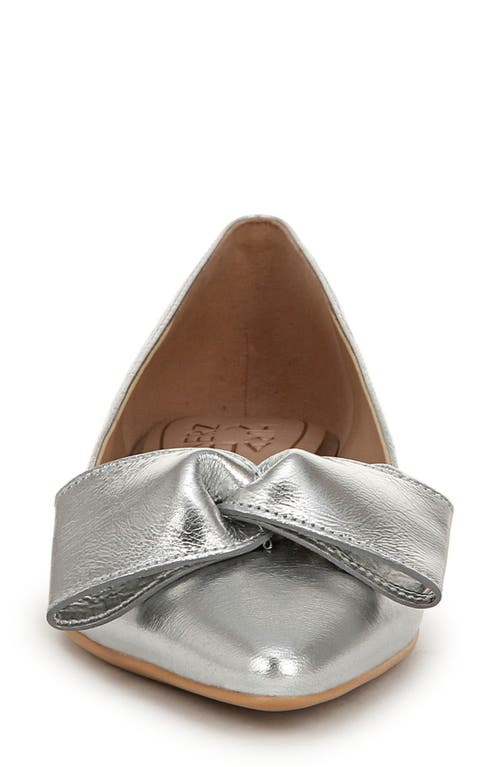 Naturalizer Havana-bow Womens Bow Leather Flat Shoes In Silver