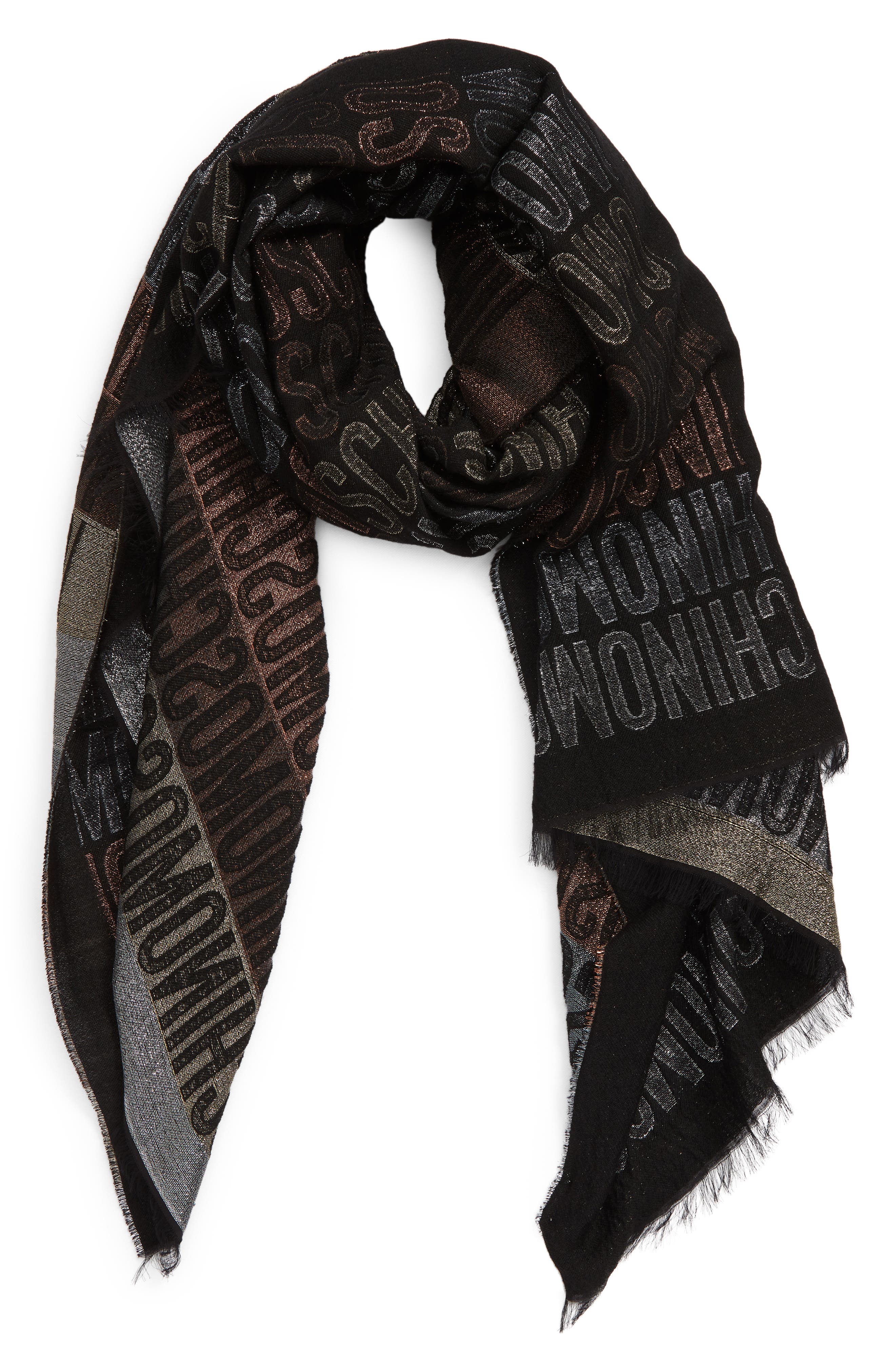 moschino logo scarf